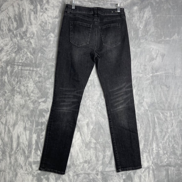 Size 4 Cabi 3560 Black High Rise STRETCH Straight Leg Ankle Length Denim Jeans - Picture 3 of 3